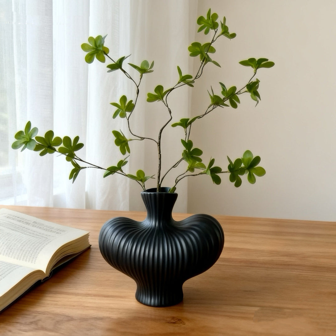 Decorative Sculpted Vase for Home Decor Display