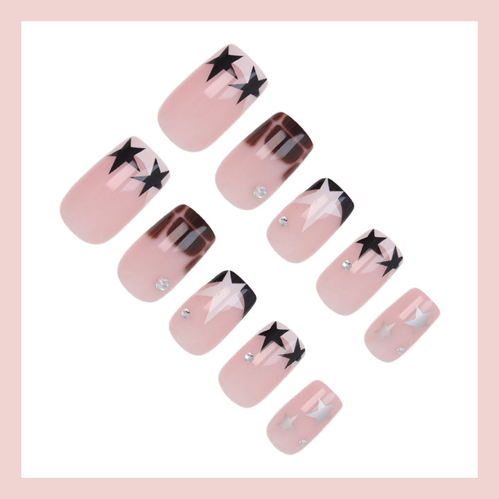 Acrylic nail set with glamorous star and glitter accents Kalsten