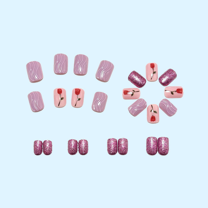 False nails with glamorous glitter design Kalsten