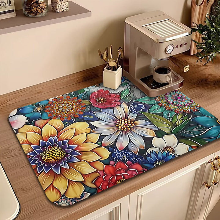 Floral Printed Kitchen Mat Kalsten