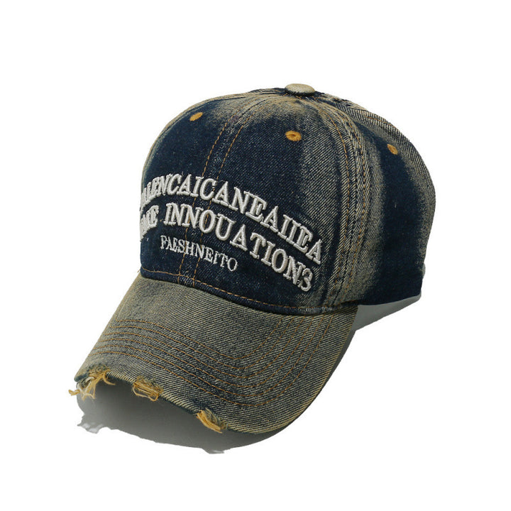Women's Distressed Denim Graphic Baseball Cap Kalsten