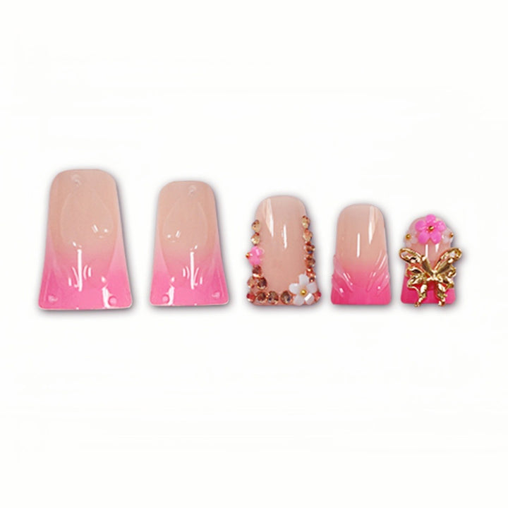 Artistic Long Nail Extensions with Floral Accents Kalsten