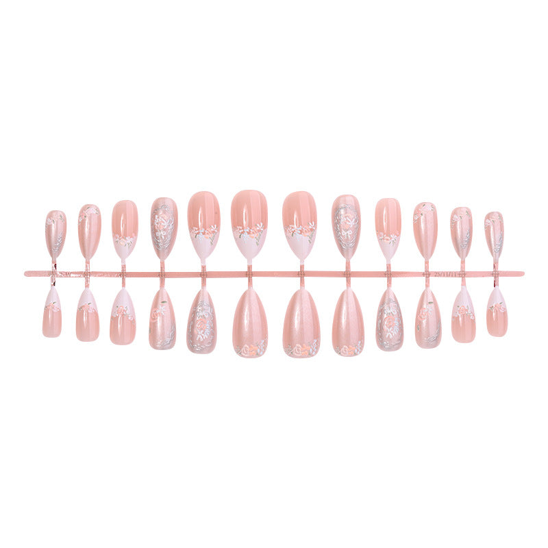 Elegant Floral Press-On Nail Art Ensemble Kalsten