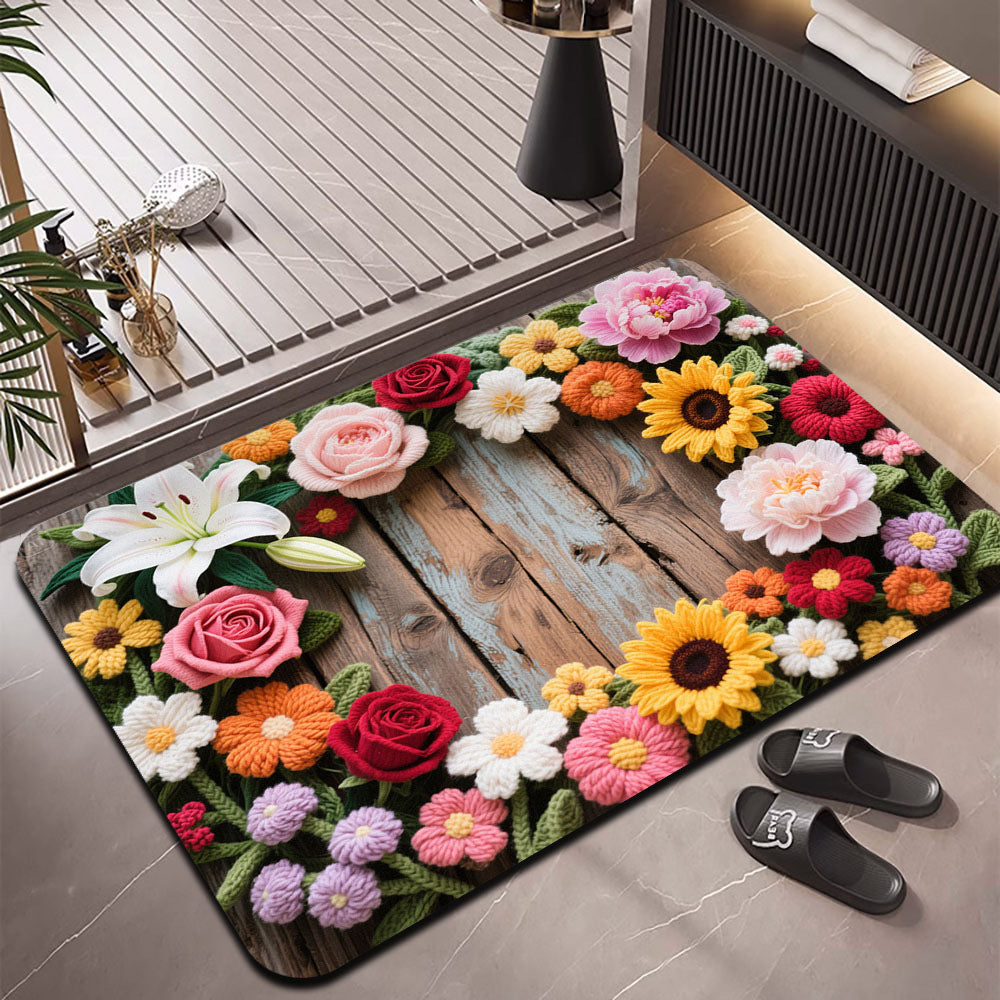 Floral Design Entrance Mat