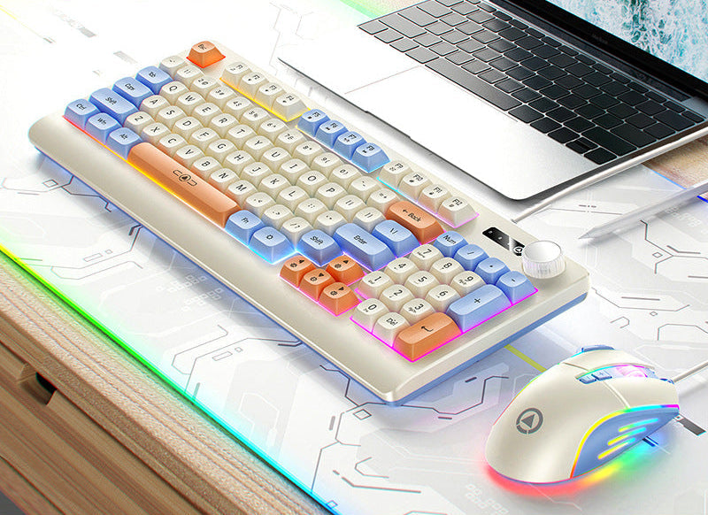 Retro RGB Mechanical Keyboard and Optical Gaming Mouse Set Kalsten