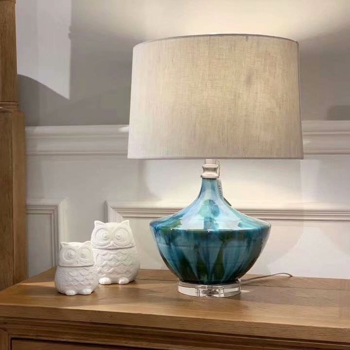 Decorative Table Lamp with Artistic Glass Design