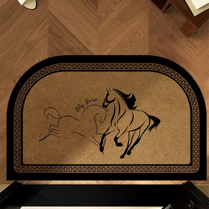 Artistic Swallow-Themed Half-Round Door Mat