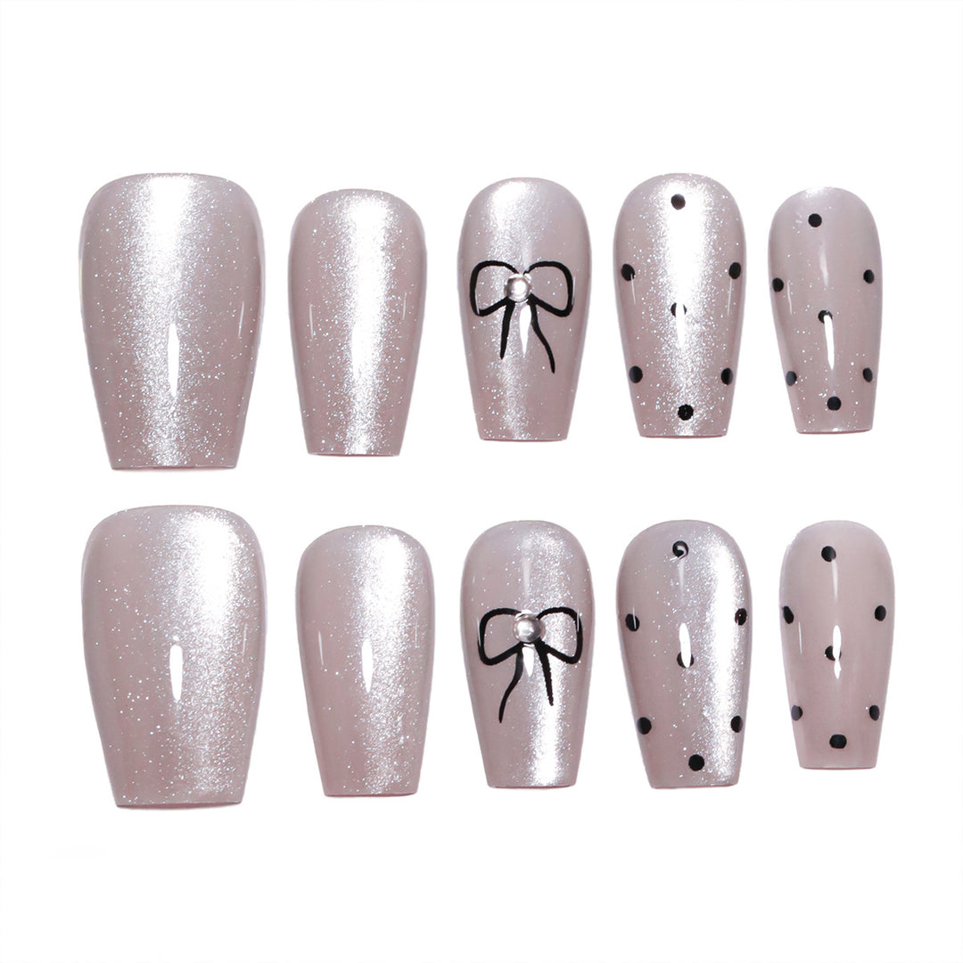 Artful Nail Extensions with Colorful Bow Motifs Kalsten