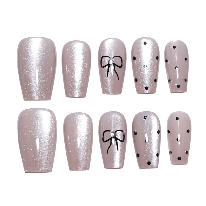 Artful Nail Extensions with Colorful Bow Motifs Kalsten