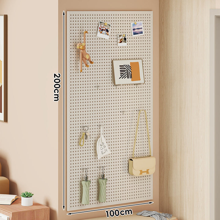 Wall-Mounted Perforated Metal Pegboard Organizer Panel