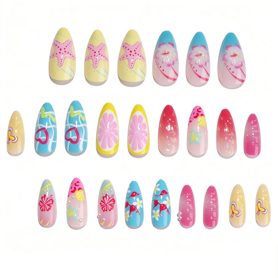Creative nail art set with colorful summer motifs Kalsten