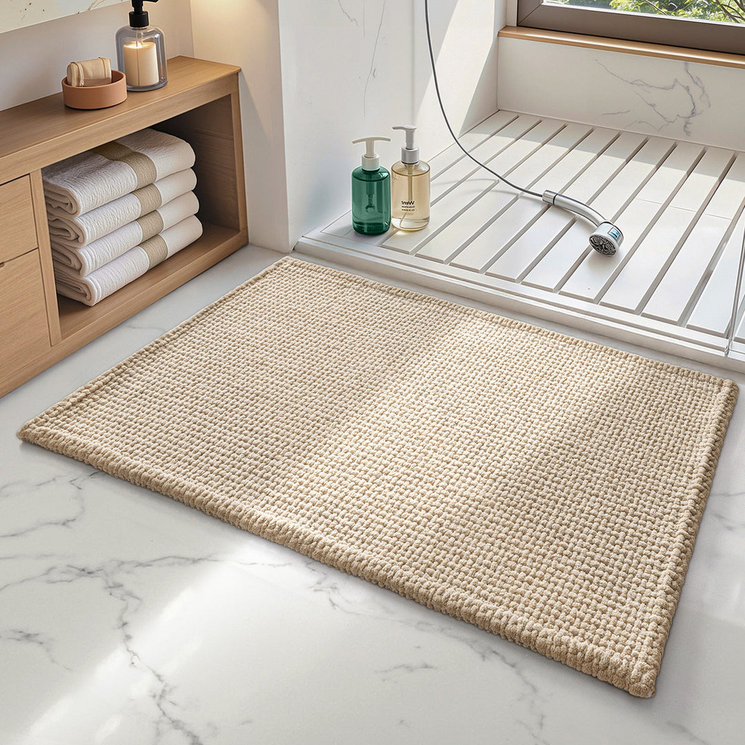 Textured Natural Fiber Bath Mat Kalsten