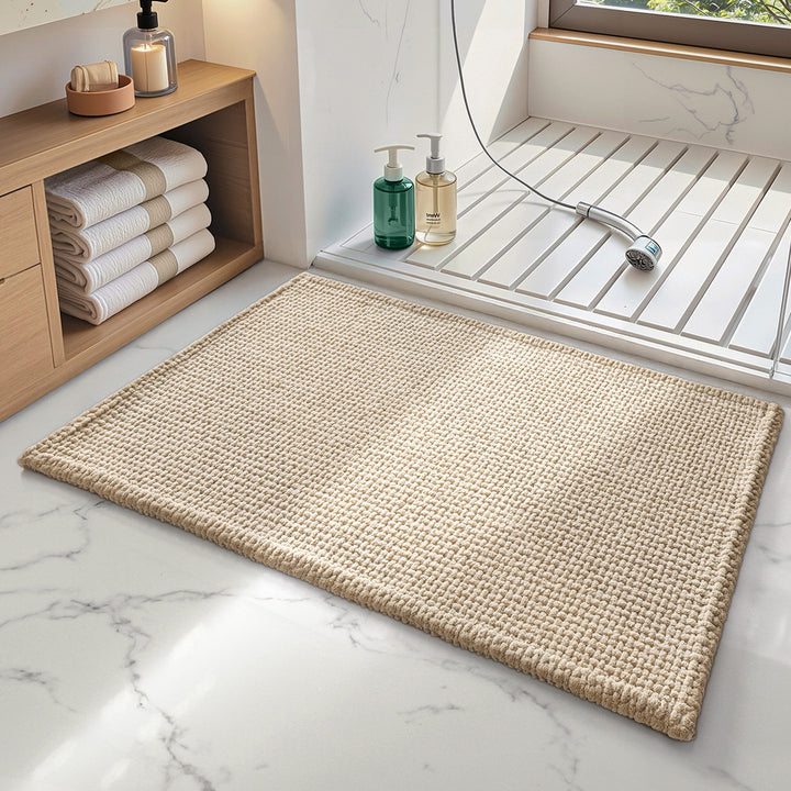 Textured Natural Fiber Bath Mat Kalsten