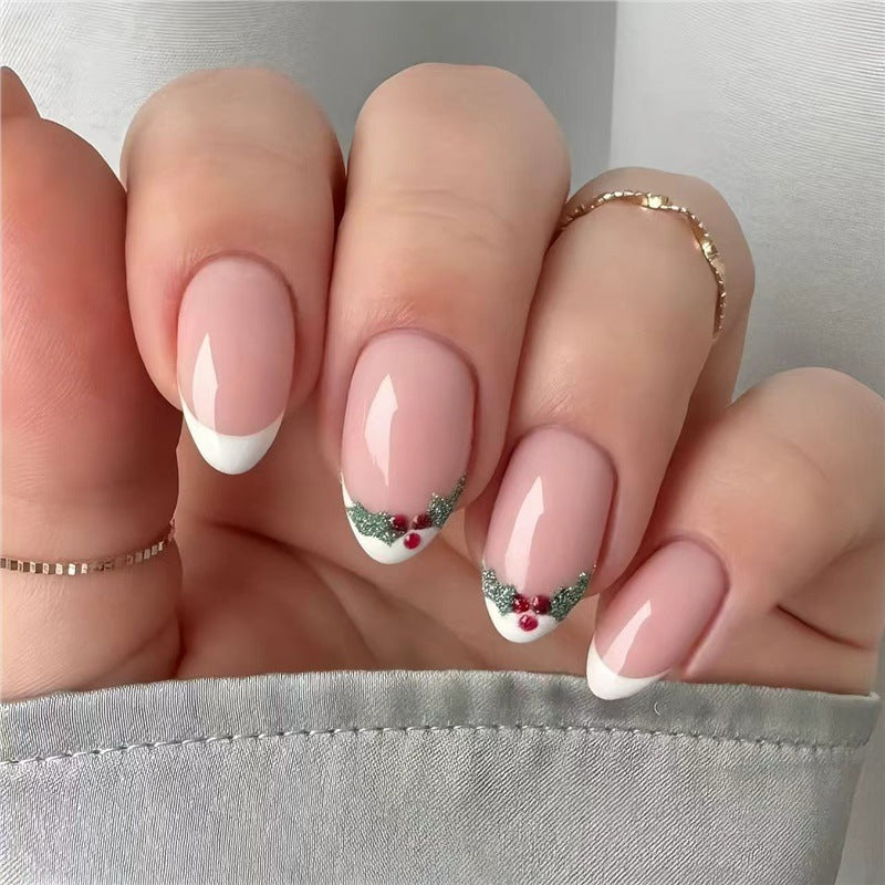 Holiday-Themed French Tip Nail Art Kalsten