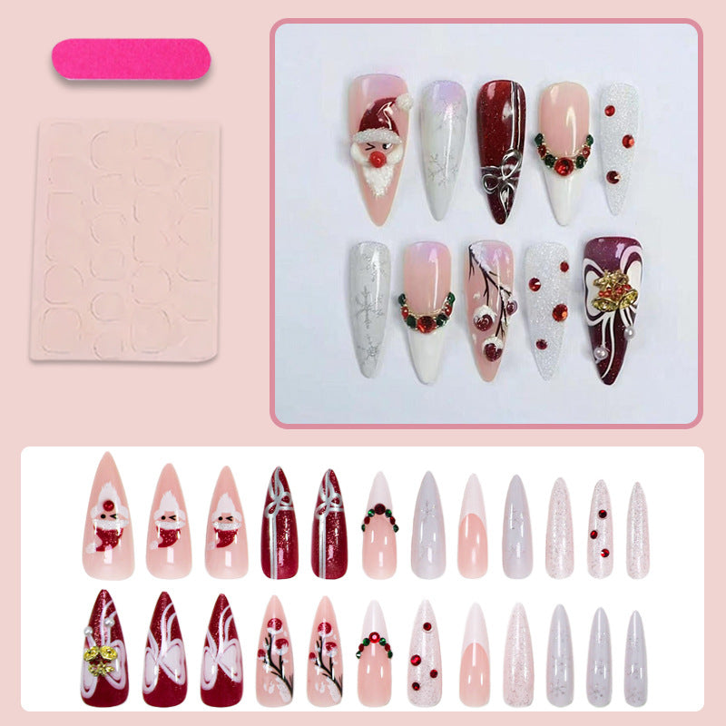 Artificial nail set with festive Christmas designs Kalsten