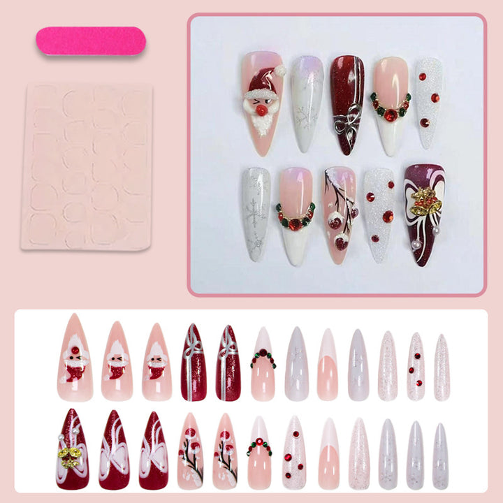 Artificial nail set with festive Christmas designs Kalsten