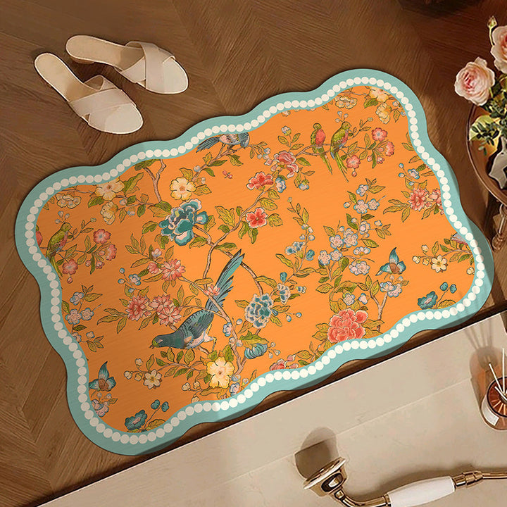 Floral Design Anti-Fatigue Bath Mat