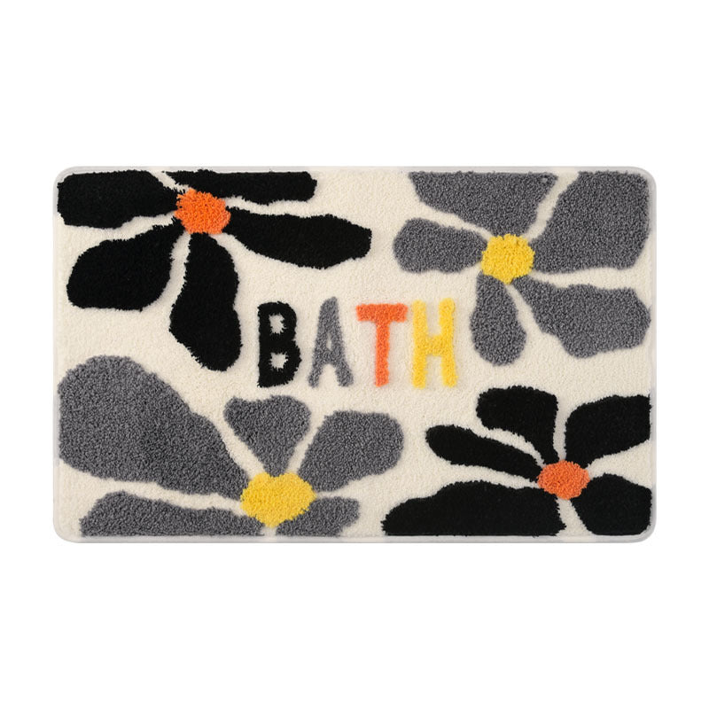 Floral-Themed Memory Foam Bath Mat Kalsten