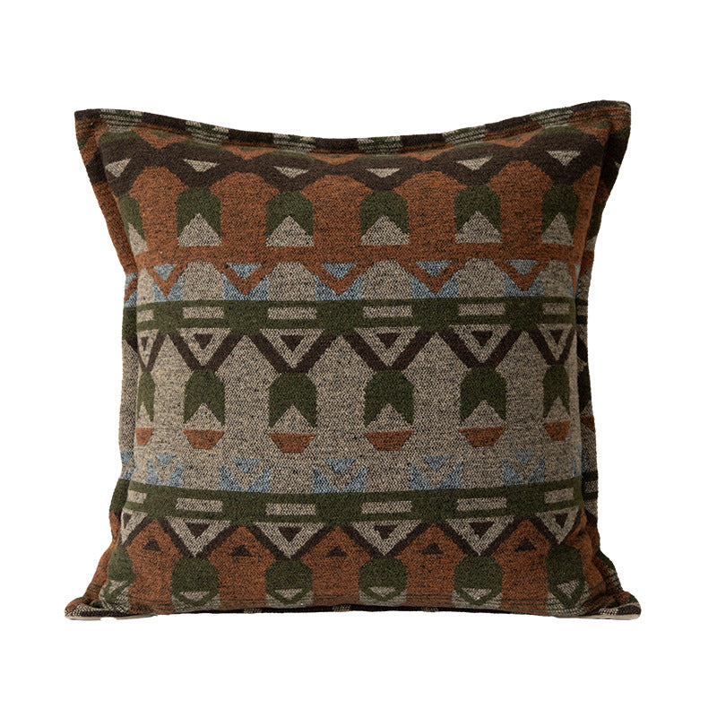 Square decorative sofa cushion with jacquard-woven ornament and soft bouclé surface Kalsten