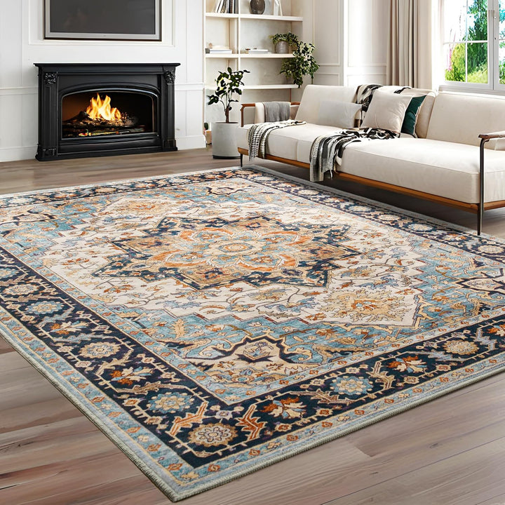 Elegant Vintage-inspired Polyester Rug