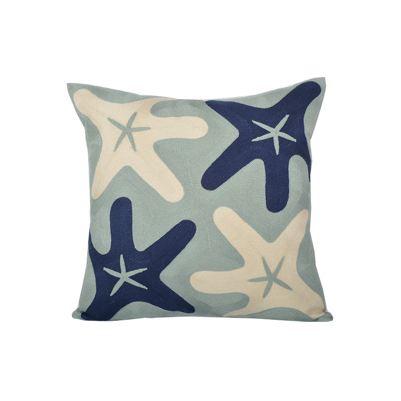 Cushion with artistic starfish pattern