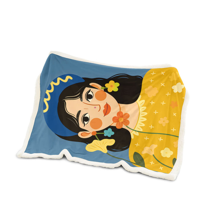 Artistic Floral-Printed Throw Blanket