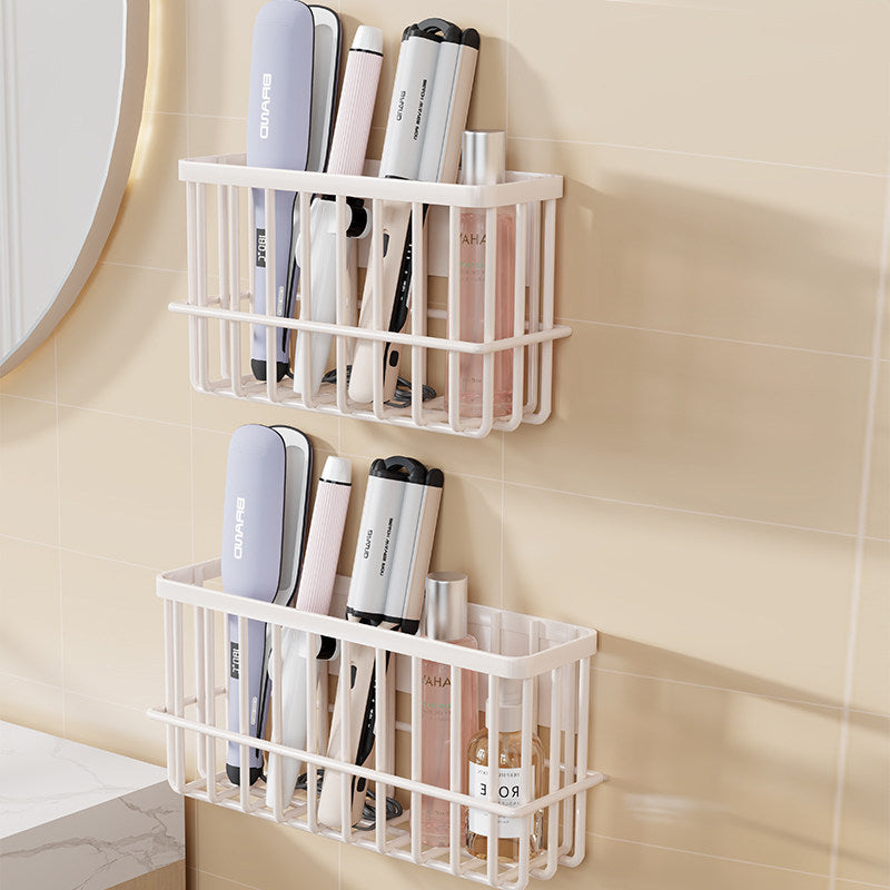 Wall-Mounted Hair Tool Organizer Basket for Flat Irons and Curling Wands