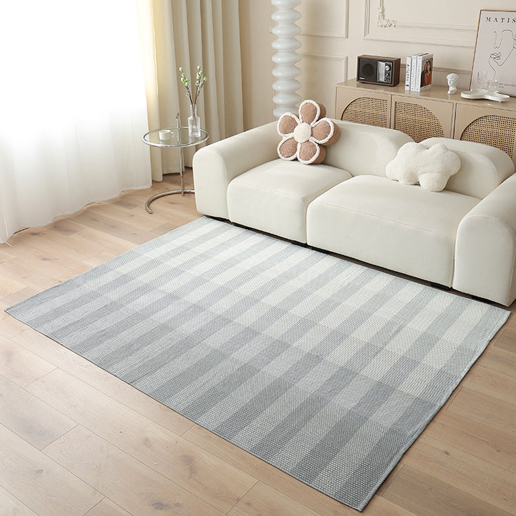 Woven living area rug with large check pattern and flat cotton texture Kalsten