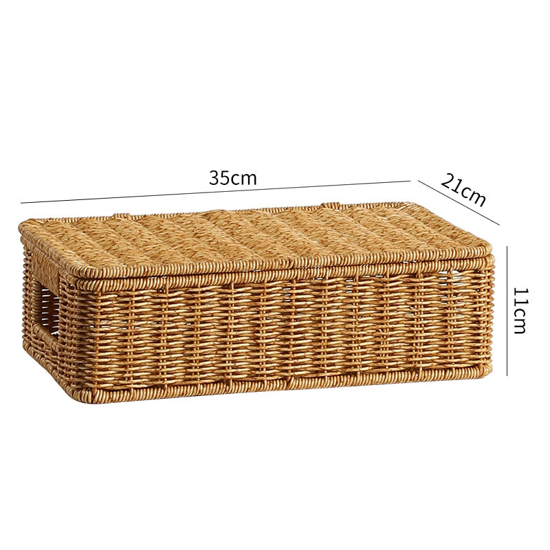 Long Rectangular Woven Storage Basket Kalsten