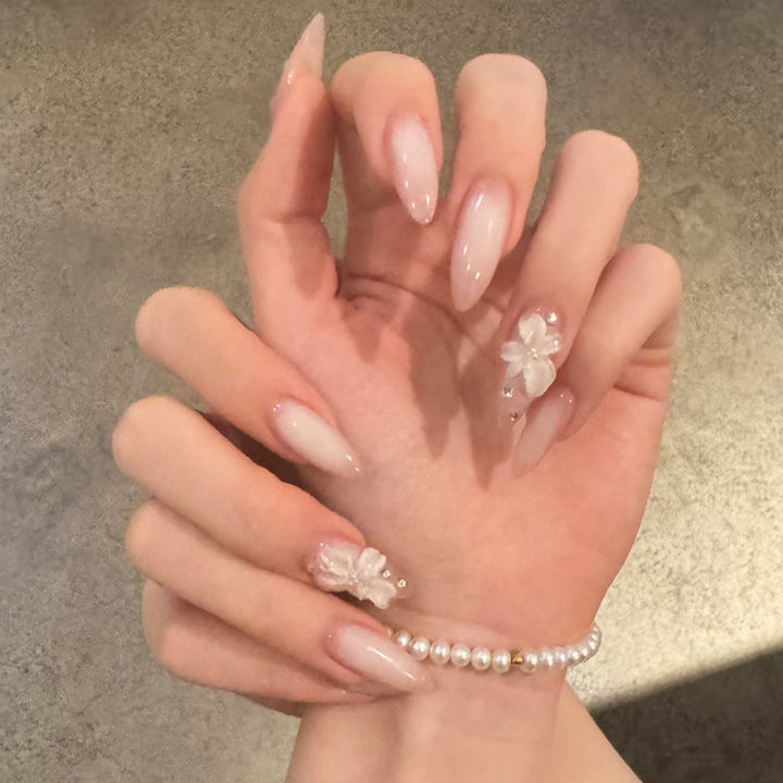 Premium Floral Embellished Stiletto Nail Set Kalsten