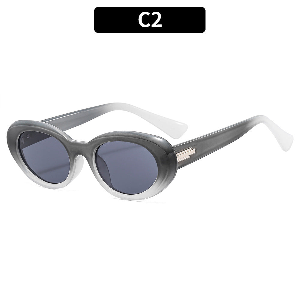 Cat-Eye Frame Sunglasses with Decorative Accent