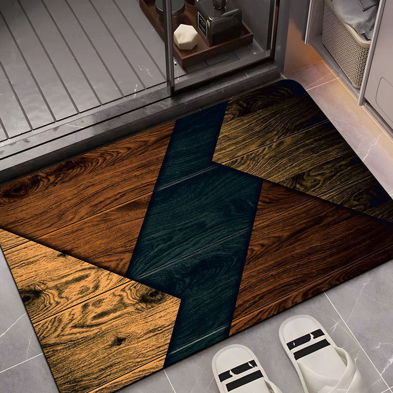 Decorative Wood Grain Area Mat Kalsten