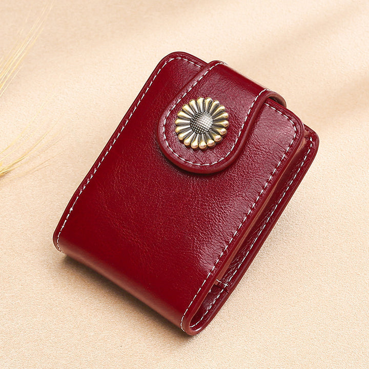 Vintage Leather Buttoned Coin Purse Kalsten