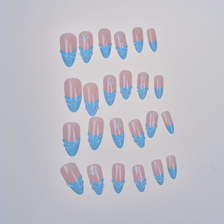 Elegant Floral-Themed Press-On Nail Art Set Kalsten