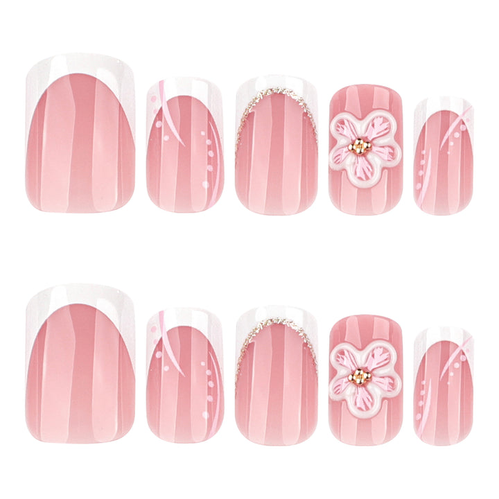 Artful Nail Extensions with Flower Design Kalsten