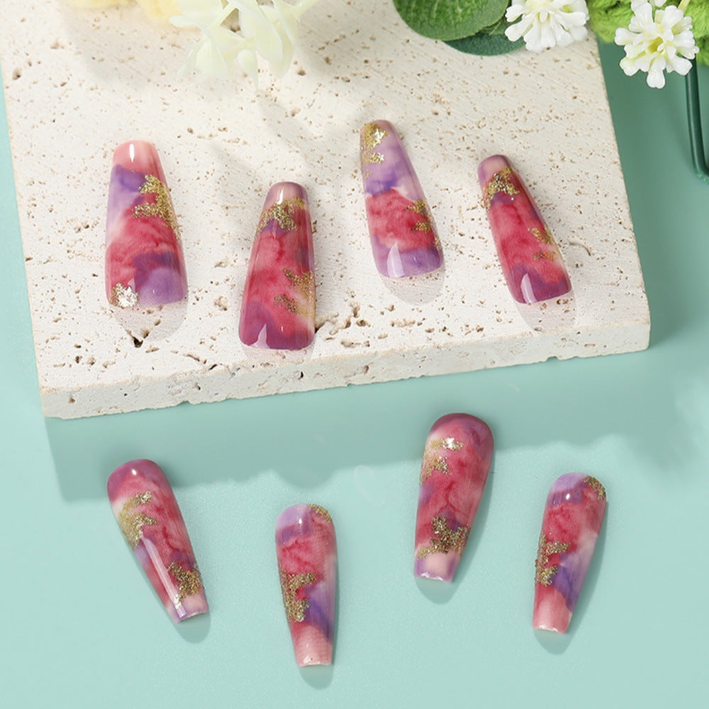 Elegant artificial nails with glitter accents Kalsten