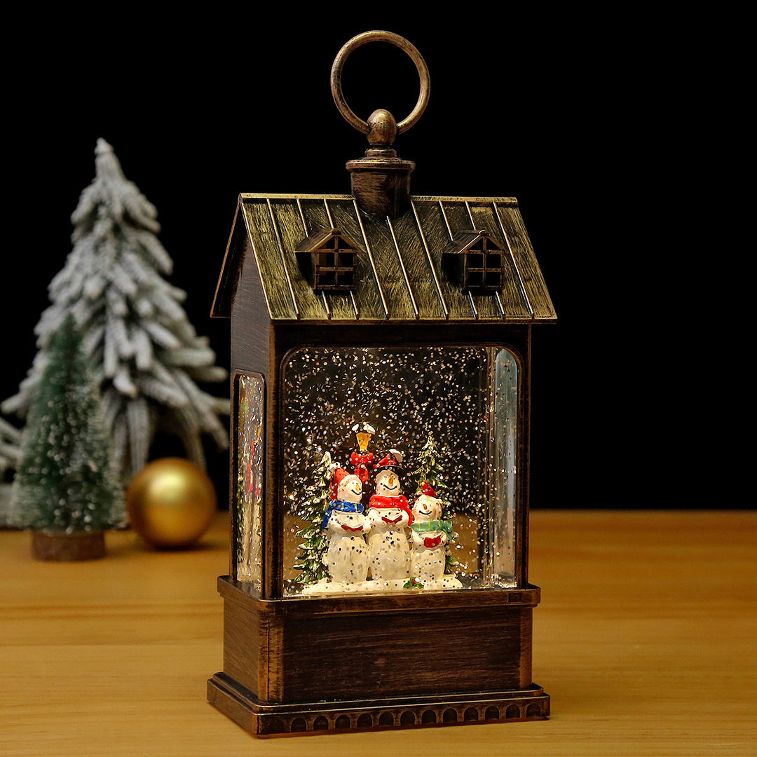 Nostalgic Christmas lantern with movable large Santa Claus Kalsten