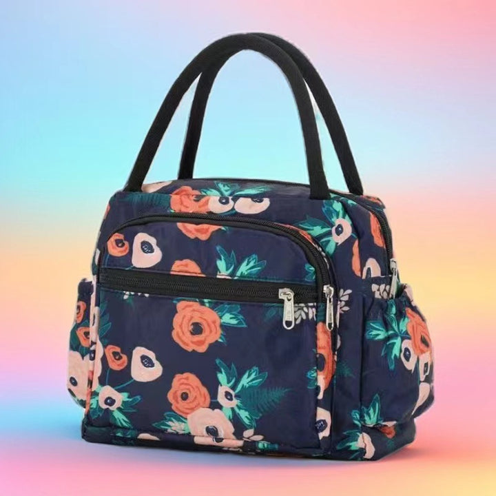 Cat Print Multi-Pocket Tote Bag Kalsten
