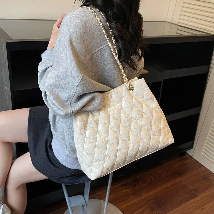 Quilted Chain-Detail Tote Bag Kalsten
