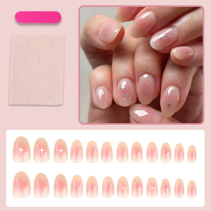 Nail art set with elegant French accent and glitter details Kalsten