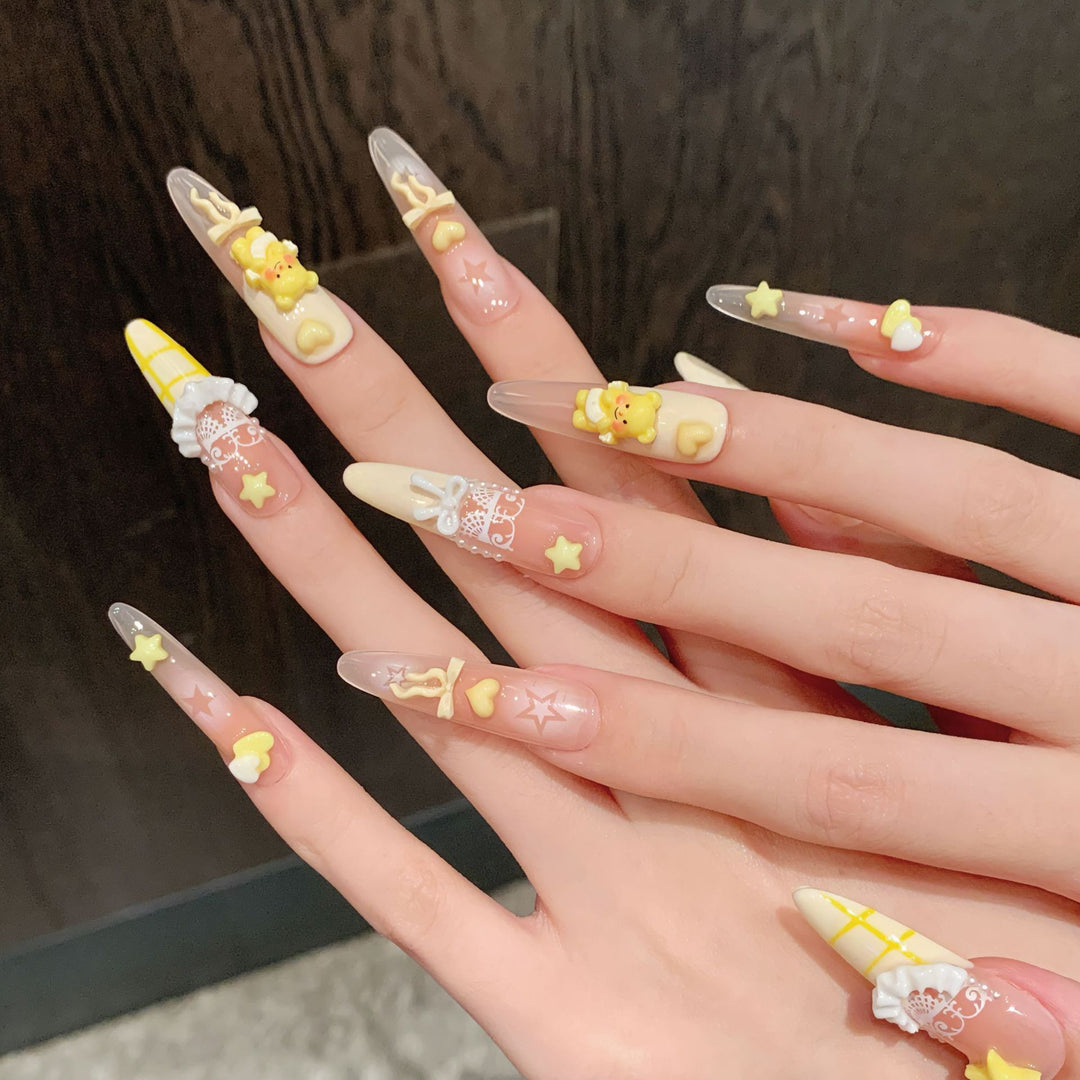 Whimsical 3D Nail Art Press-On Set Kalsten