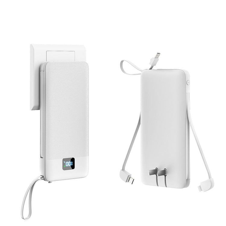 Slim High-capacity portable power bank with integrated charging cables and digital LED display Kalsten
