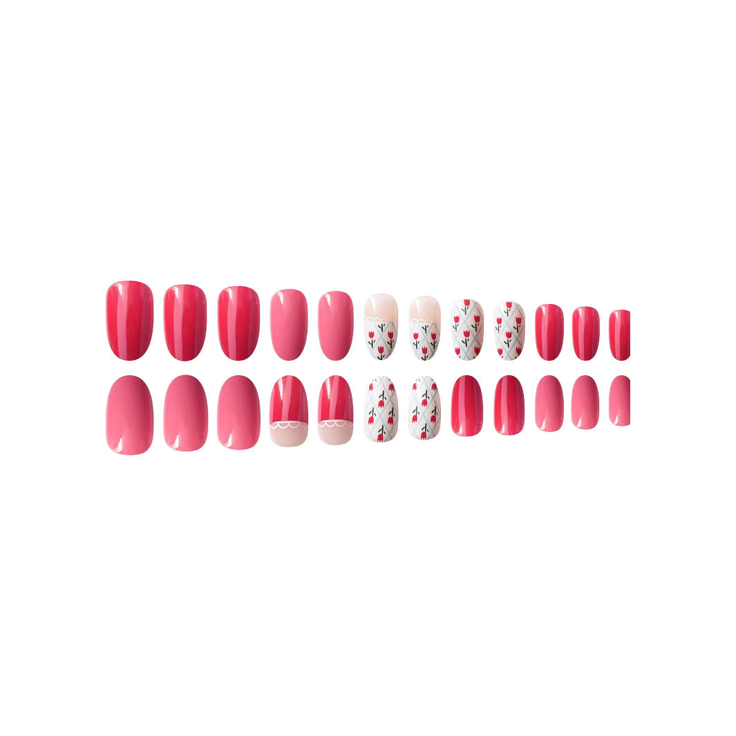 Artistic Floral Patterned Press-On Nail Art Set Kalsten