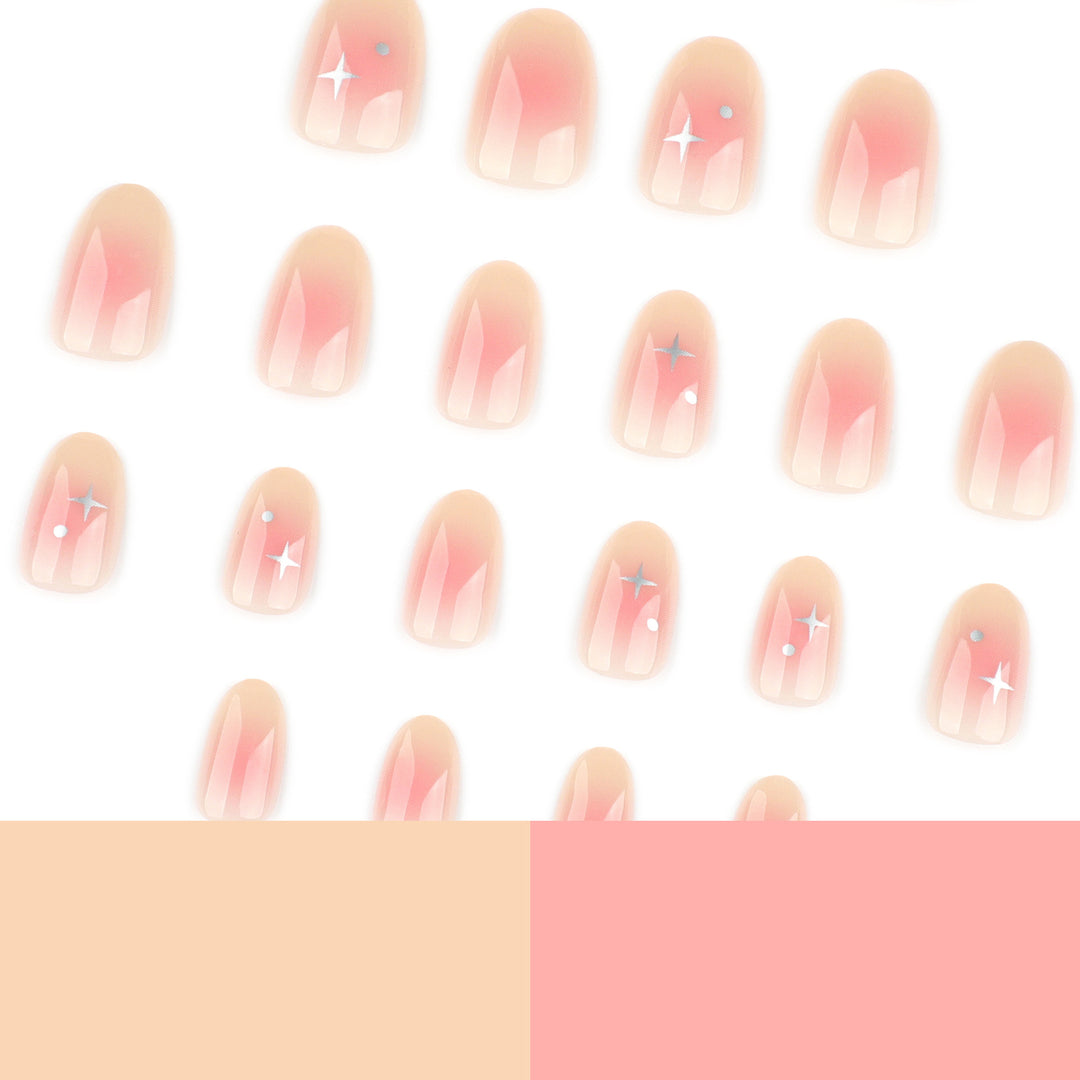 Artful nail extensions with shiny rhinestone accents Kalsten