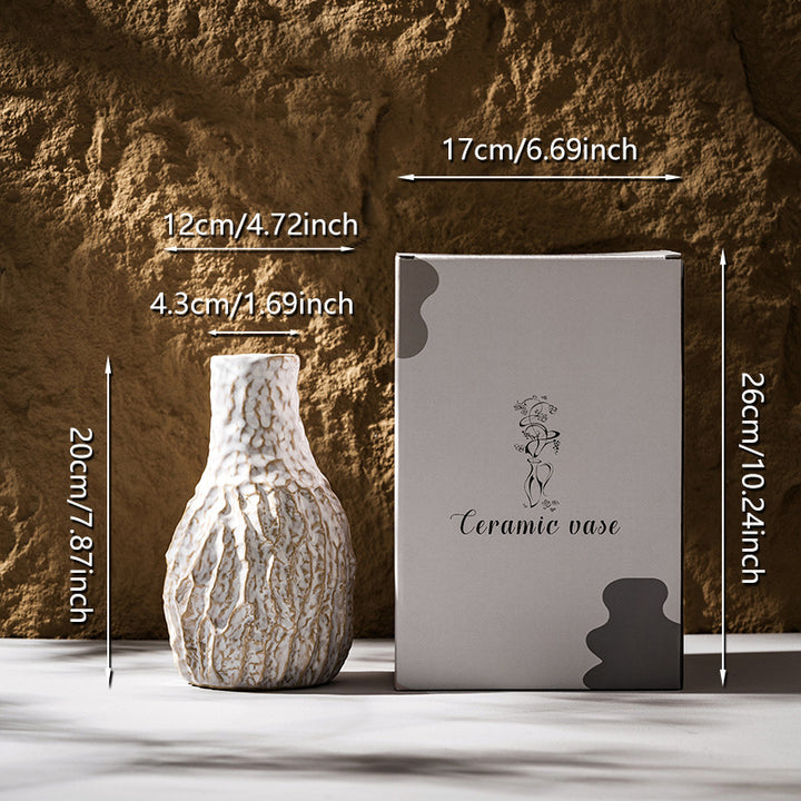 Textured Rustic Handmade Ceramic Table Drop Vase