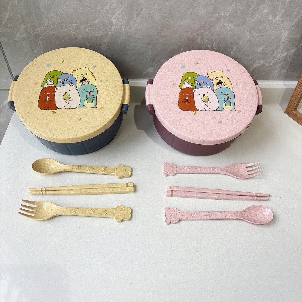 Fun Animal Print Bento Bowl with Cutlery Set