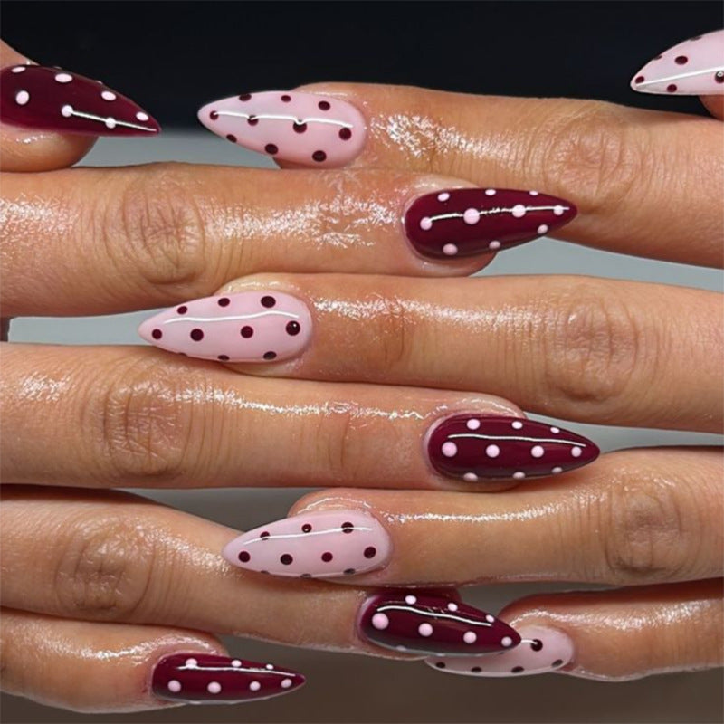Artful Nail Extensions with Dots and Elegant Accents Kalsten
