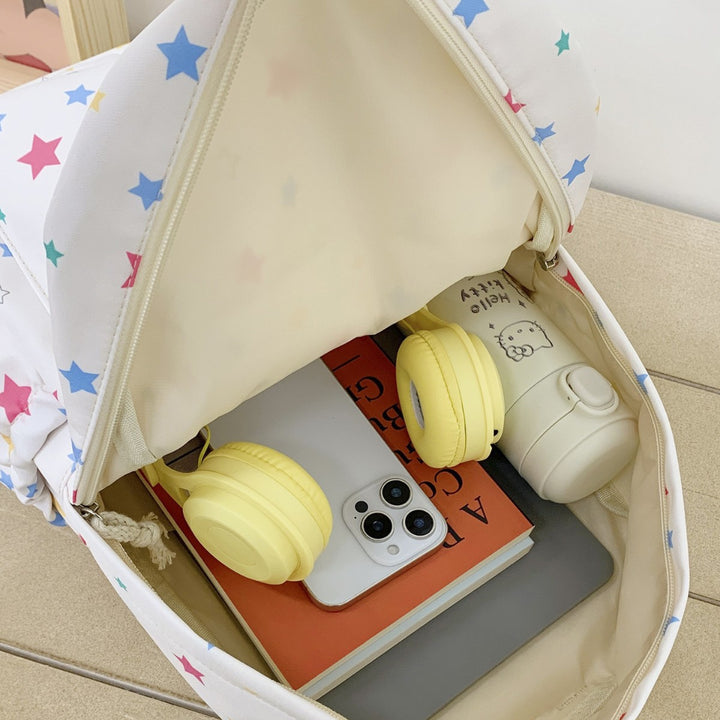Backpack with Colorful Star Pattern and Practical Organization Compartments Kalsten