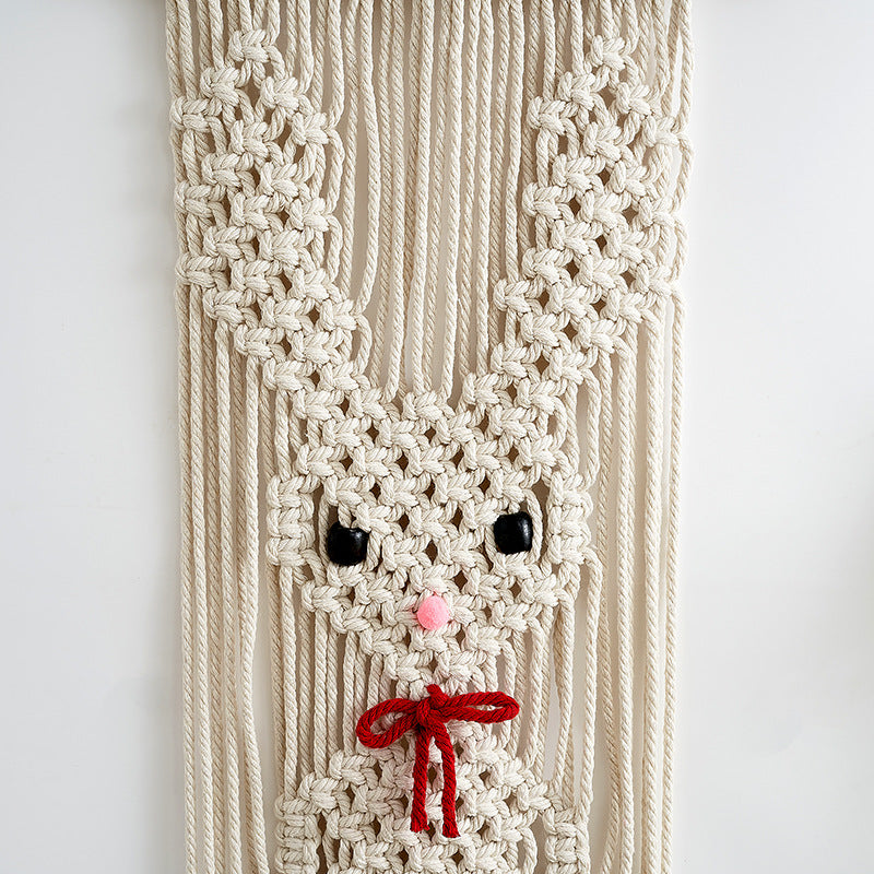 Whimsical Macramé Bunny Wall Hanging Kalsten