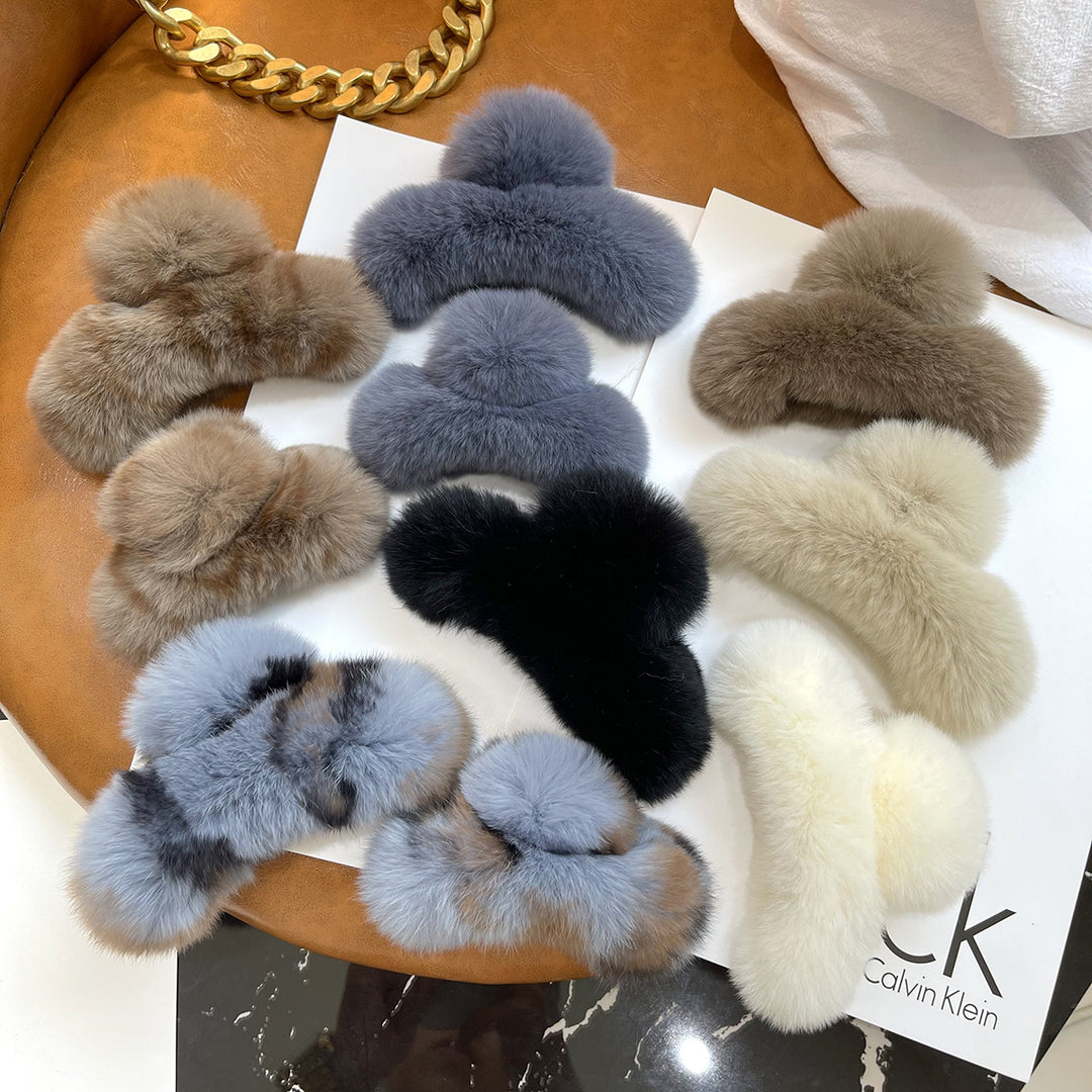 Plush Faux Fur Hair Claw Clip Kalsten